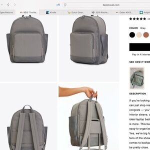 BEIS Travel Backpack in GreyBrand New/Never Used Unisex